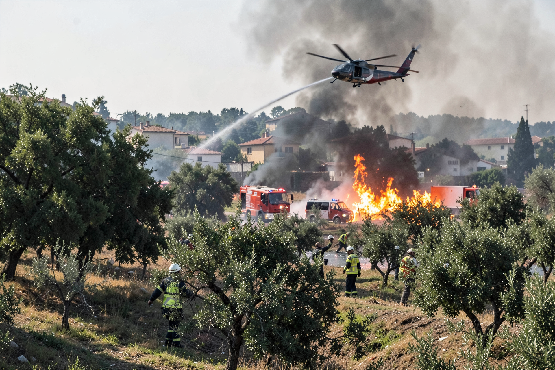 Συναγερμός στα Πυργά: Φωτιά πέρασε από αυλές σπιτιών – 5 πτητικά μέσα στη μάχη!