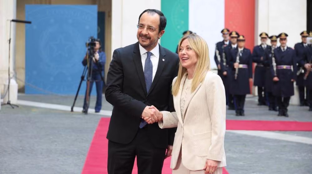Μελόνι προς Χριστοδουλίδη: «Υπερήφανη» για τη βαθιά φιλία Ιταλίας–Κύπρου